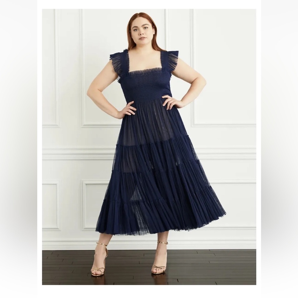 Hill House Navy Tulle Nap Dress Sheer